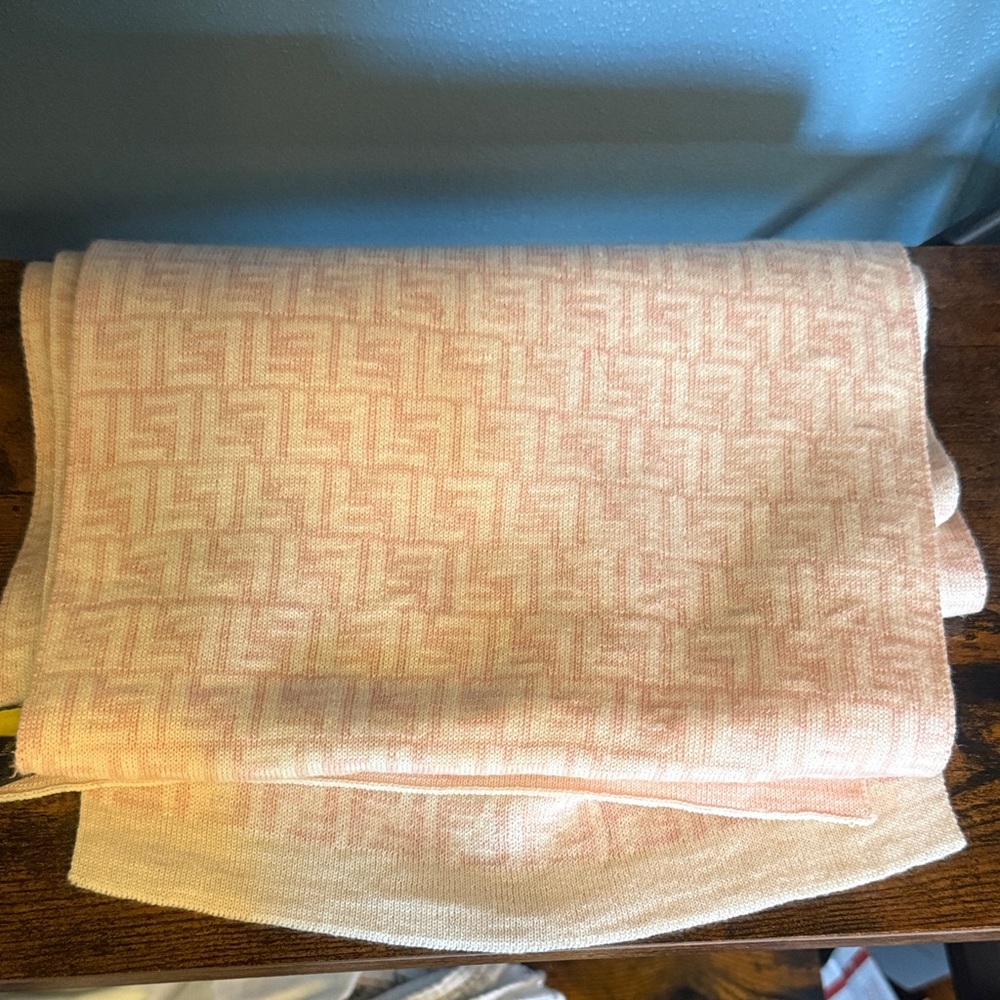 Fendi pink and white scarf